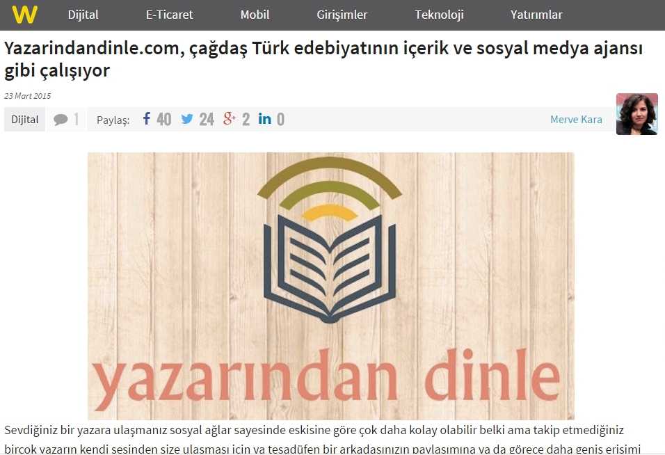 Yazarından Dinle, Webrazzi'de